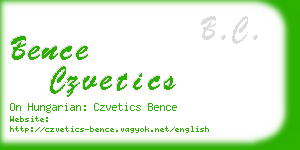 bence czvetics business card